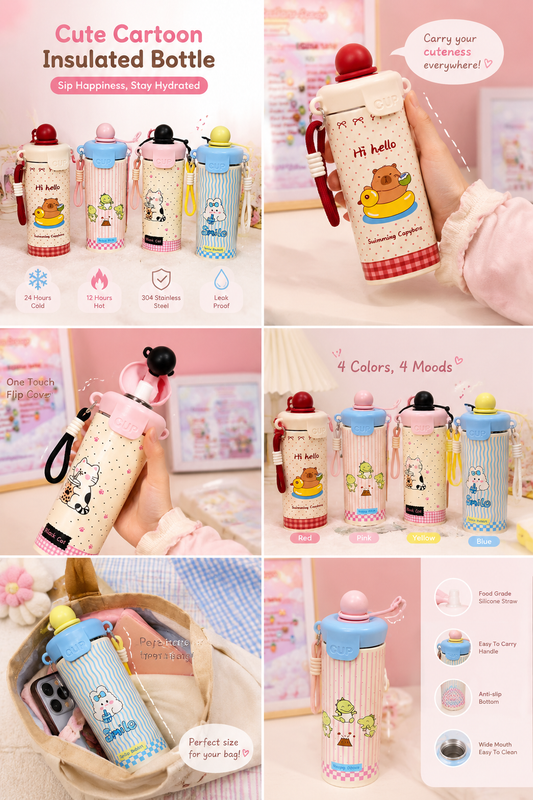 Kawaii Bubble Pop Pinteresty Stainless Steel Sipper | Cute Aesthetic Tumbler