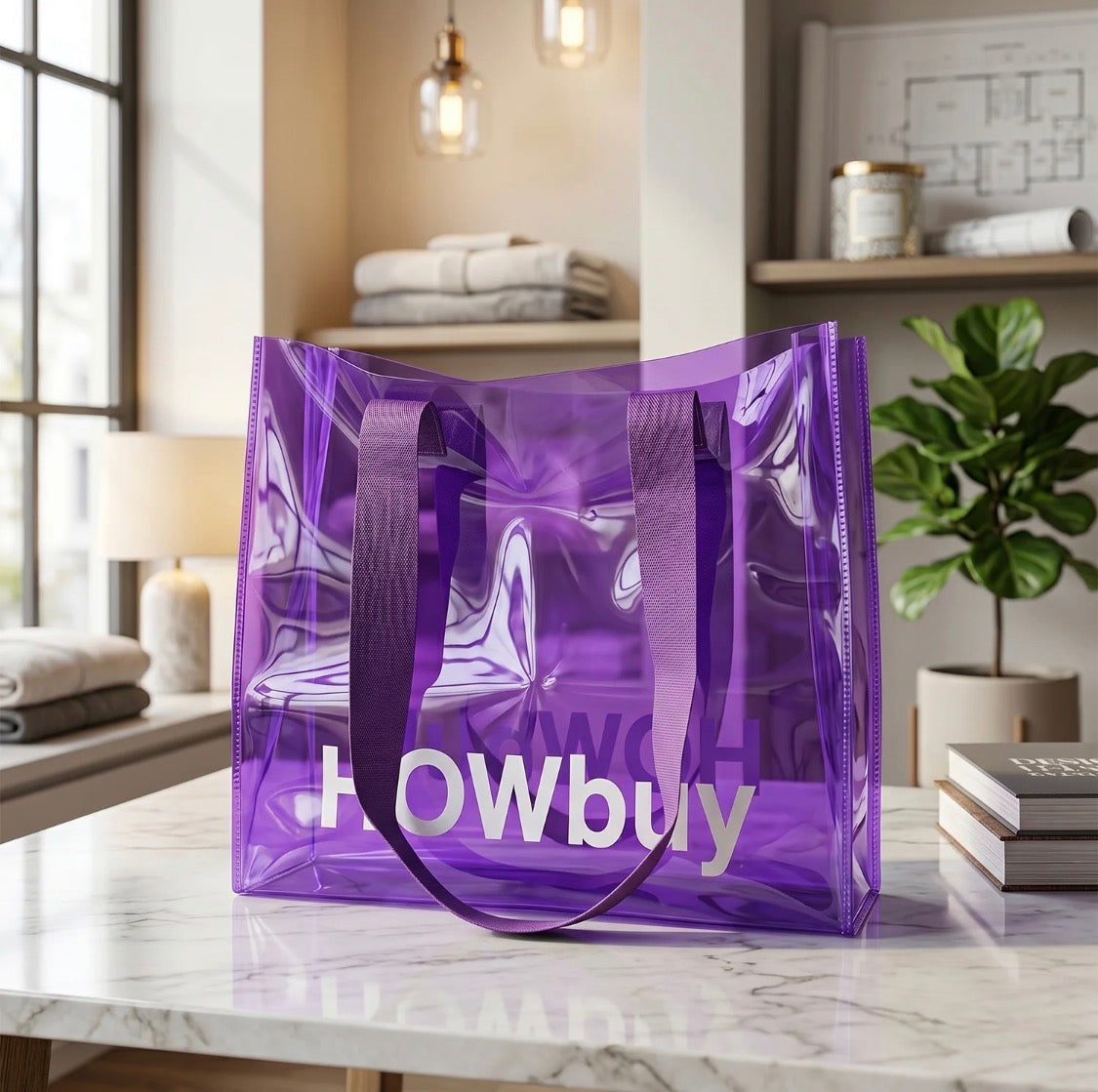 Kawaii Glossy Transparent Tote Bag 🌈✨