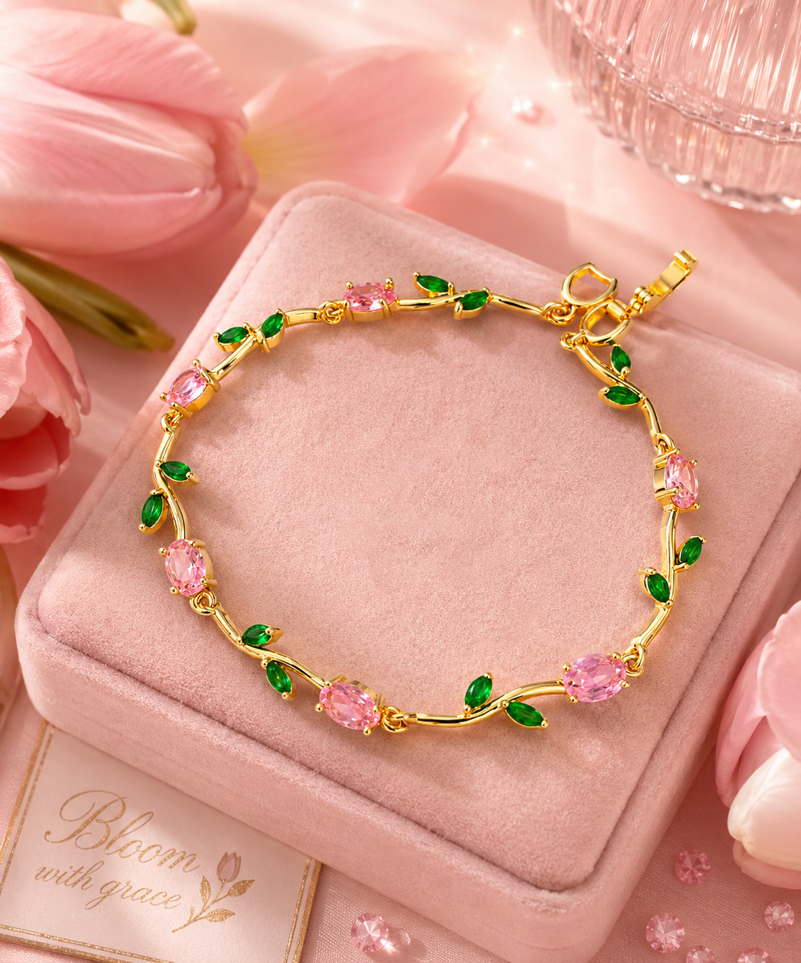 Blush garden tulip bracelet