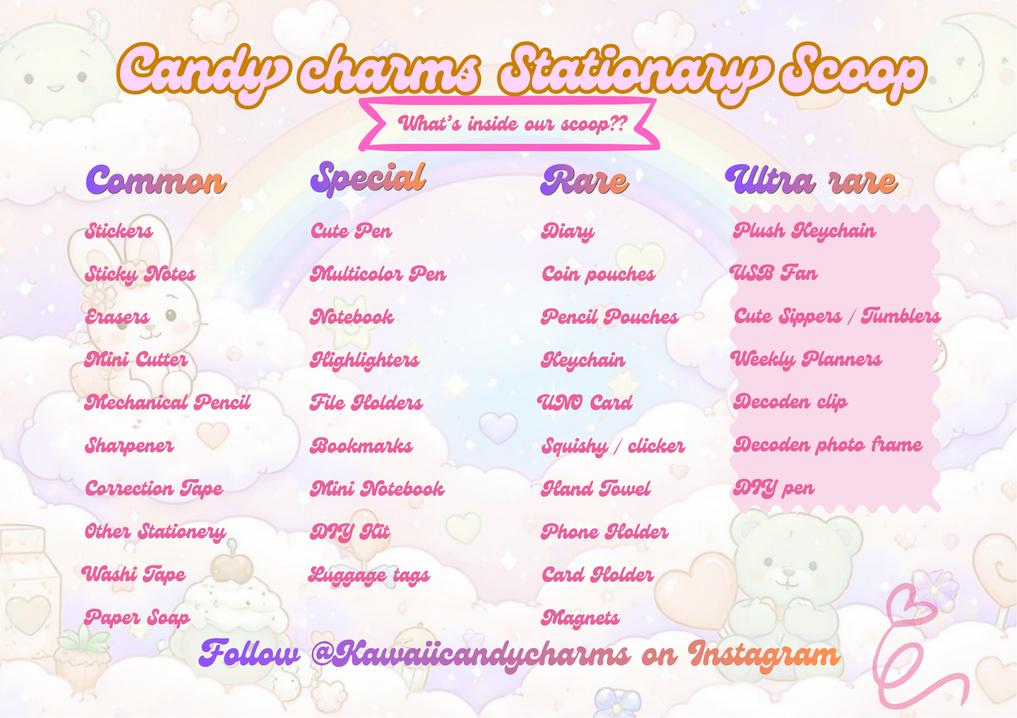 Kawaii Candy Charms Stationery Scoop 🎀✨