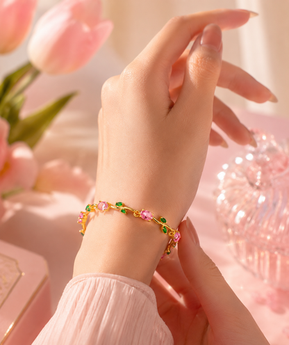 Blush garden tulip bracelet