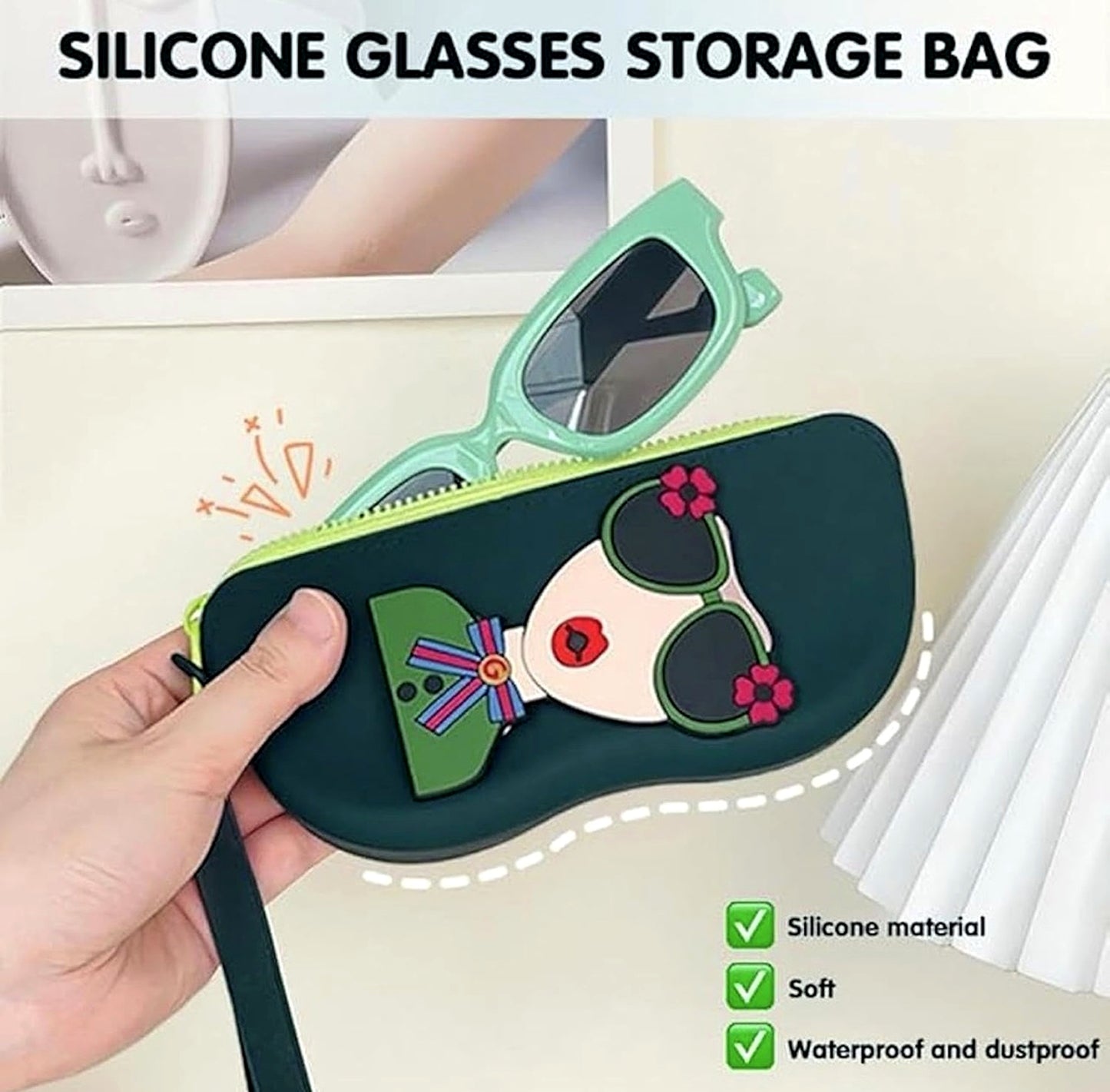 Coastal Chic quirky Sunglasses case – Travel Friendly Protective Eyewear Holder