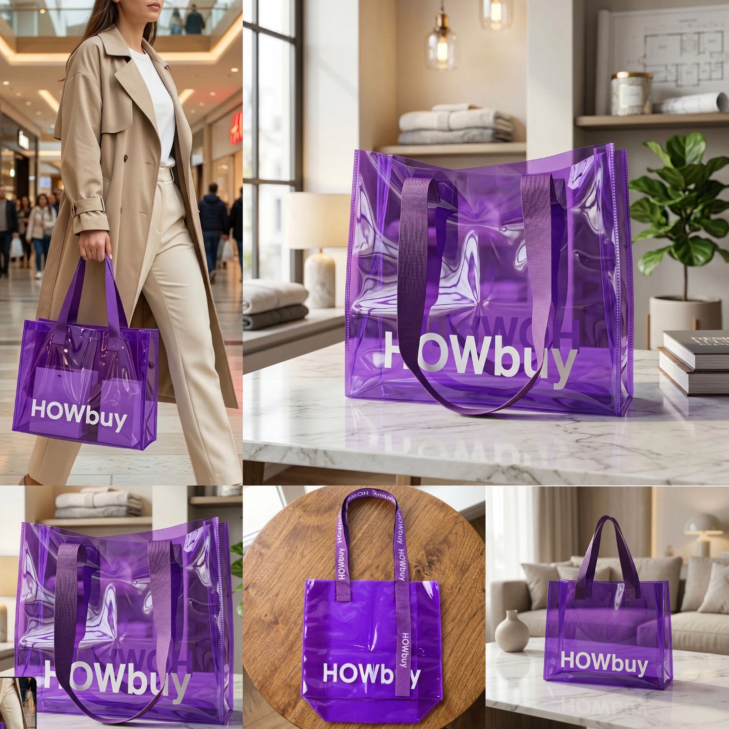 Kawaii Glossy Transparent Tote Bag 🌈✨