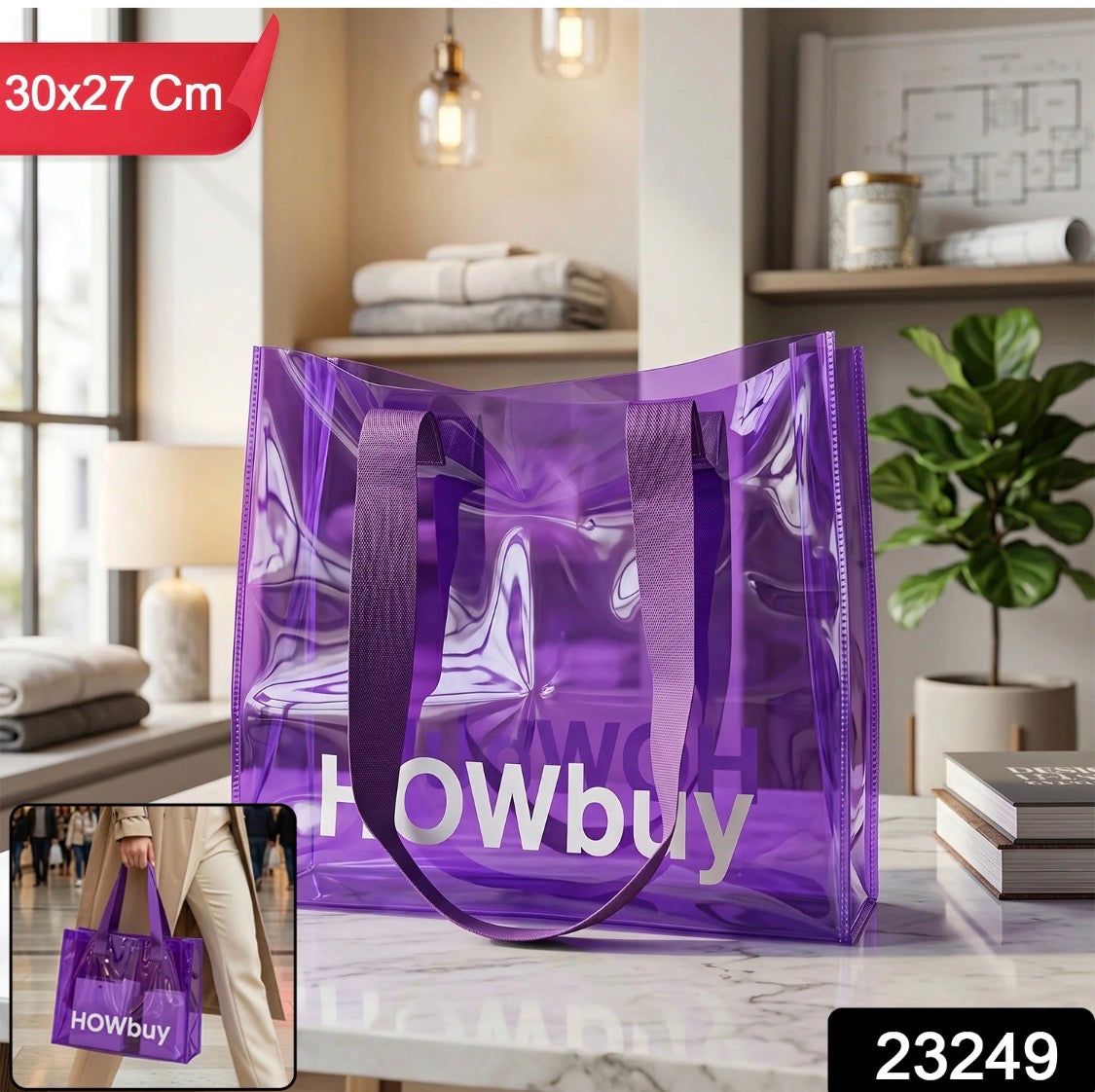 Kawaii Glossy Transparent Tote Bag 🌈✨
