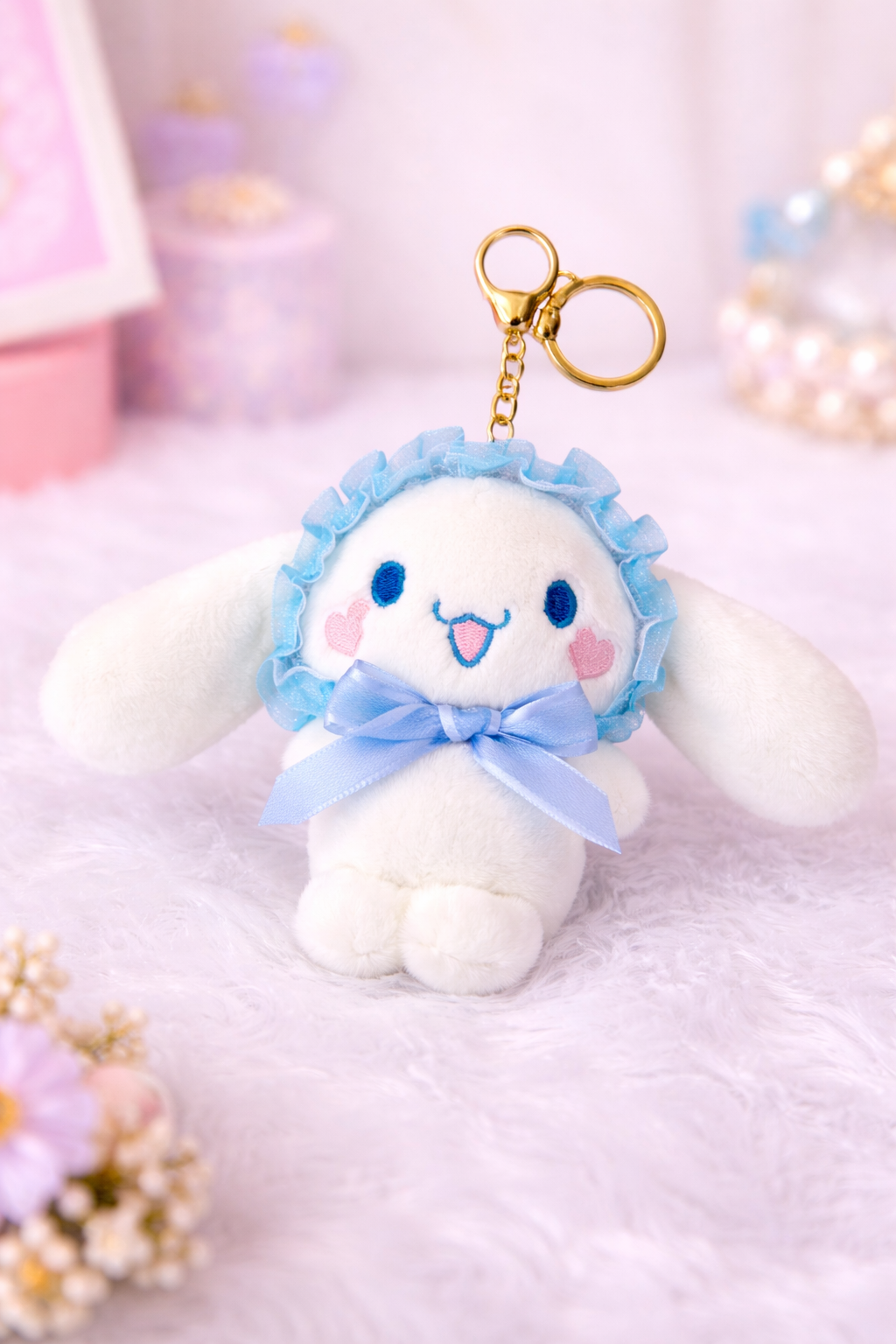 Cinnamoroll Plush kawaii Keychain – Soft Cloud Aesthetic Bag Charm 💙
