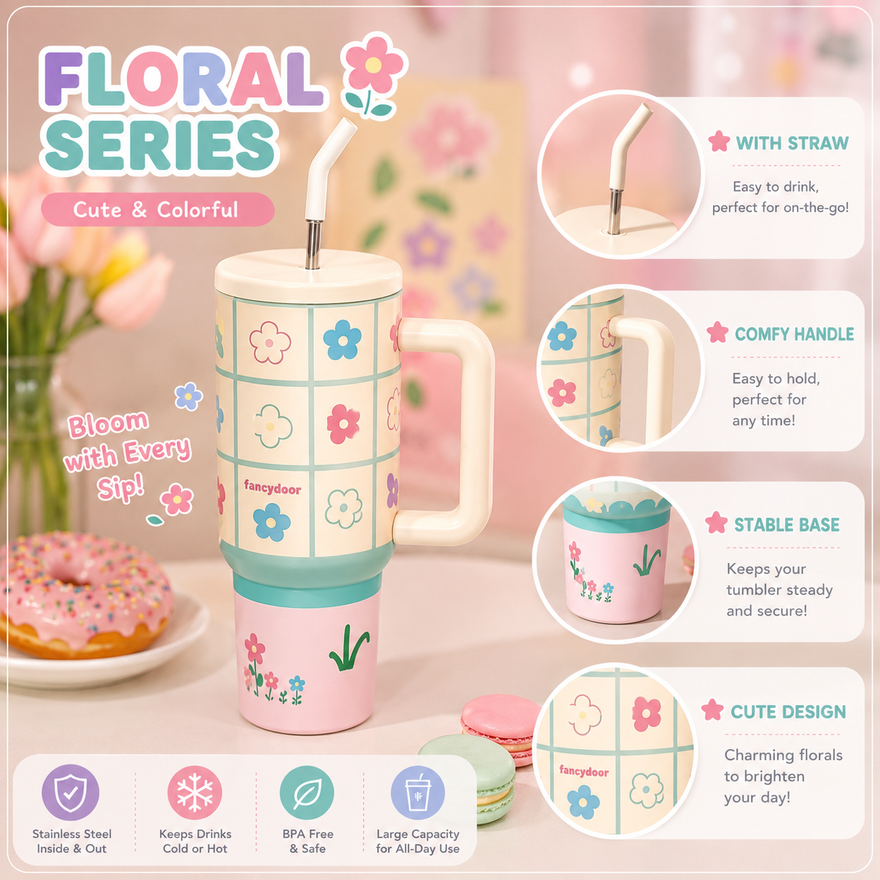 Kawaii Dreams Insulated Tumbler – 750ml