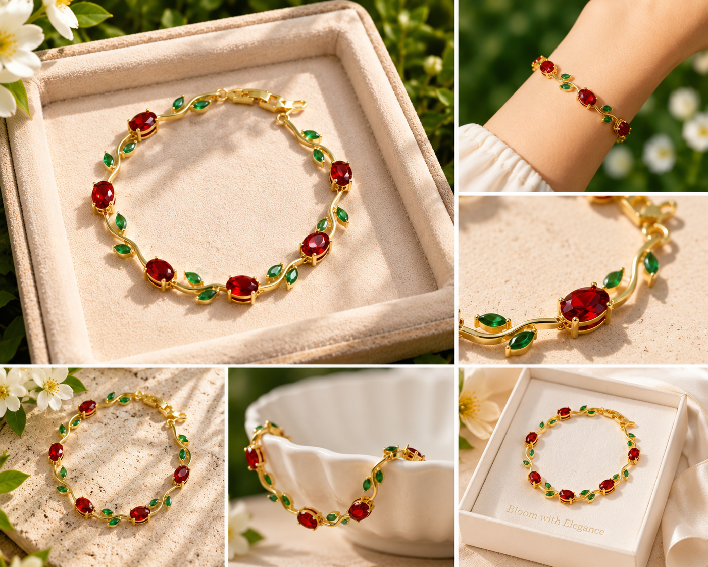 Ruby Bloom Tulip Bracelet ✨