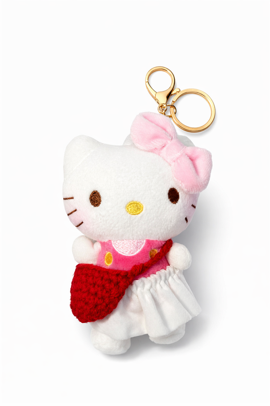 Hello Kitty Plush kawaii Keychain – Cute Aesthetic Bag Charm 🎀