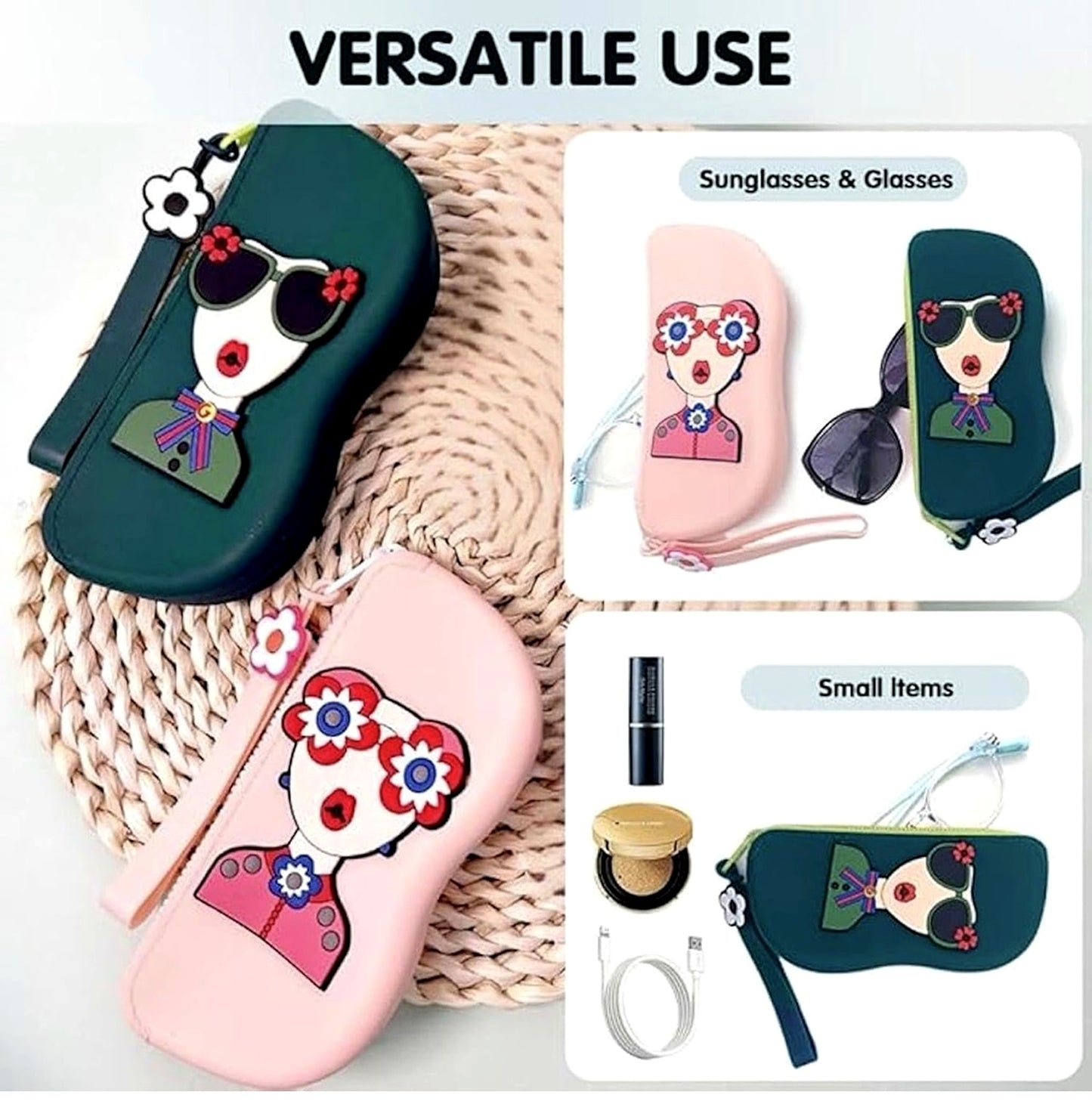 Coastal Chic quirky Sunglasses case – Travel Friendly Protective Eyewear Holder