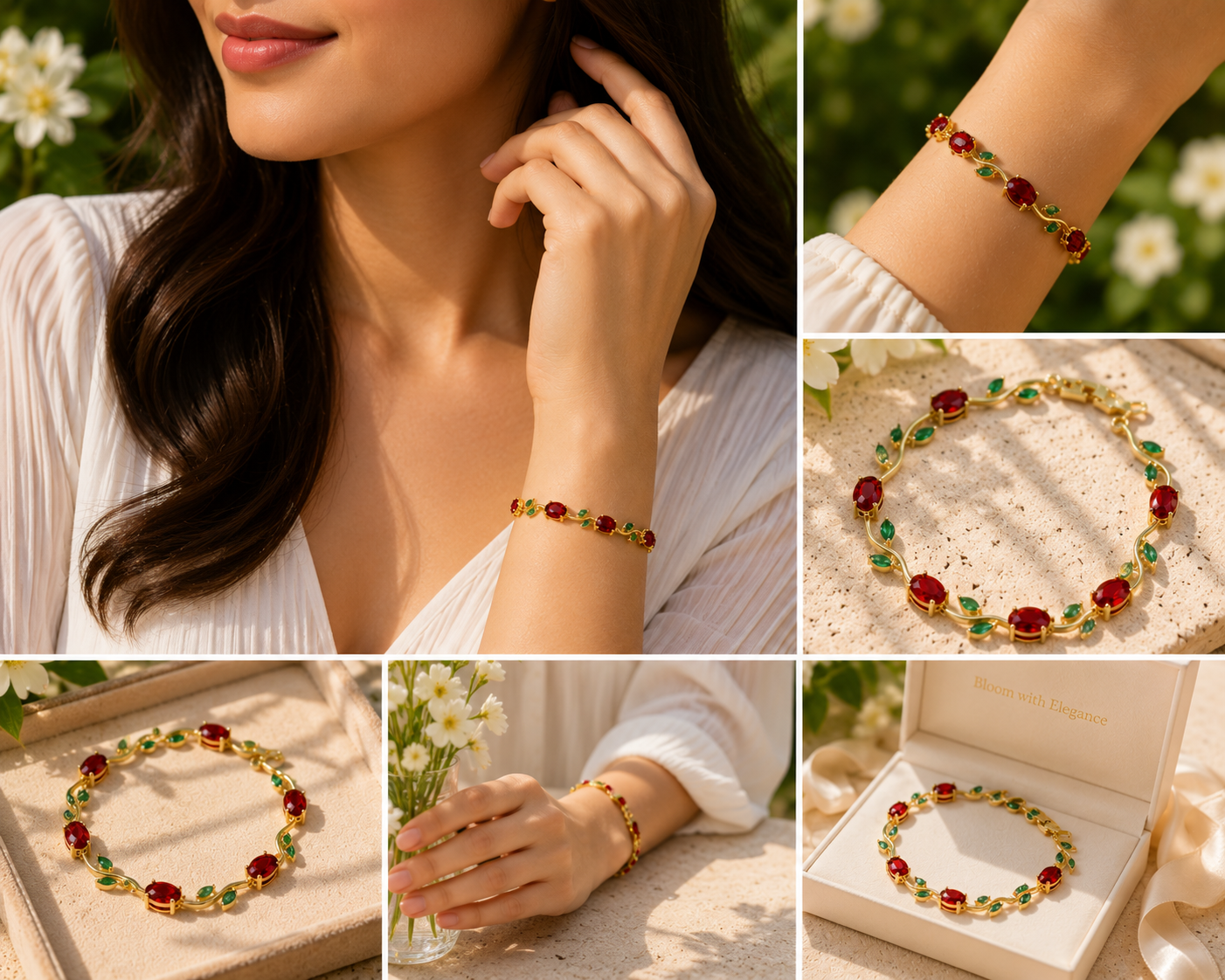Ruby Bloom Tulip Bracelet ✨