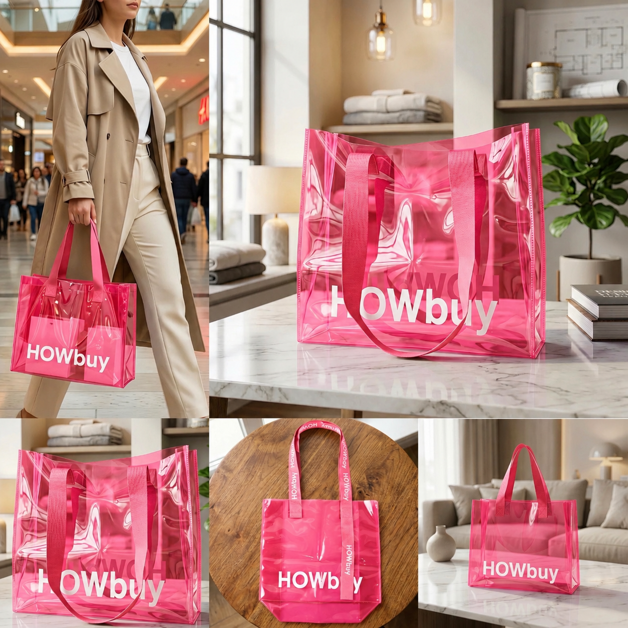 Kawaii Glossy Transparent Tote Bag 🌈✨