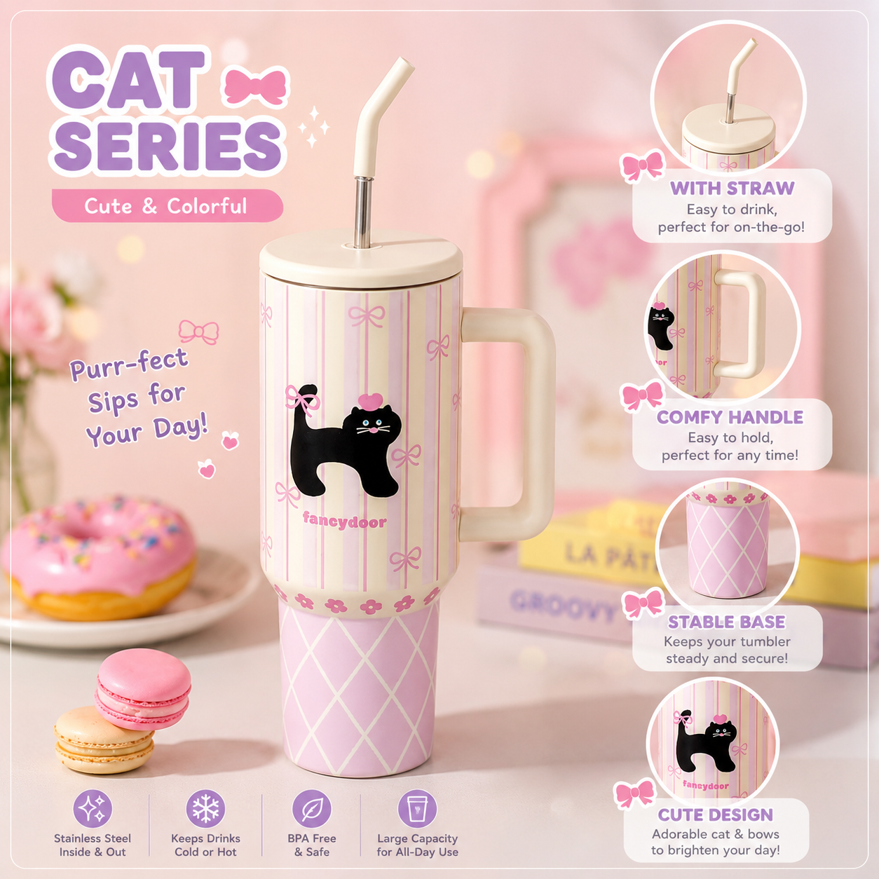 Kawaii Dreams Insulated Tumbler – 750ml