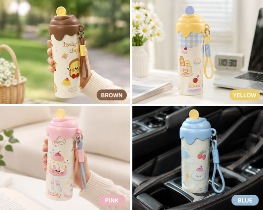 Kawaii Pinteresty Pastel Ice Cream Stainless Steel Bottle