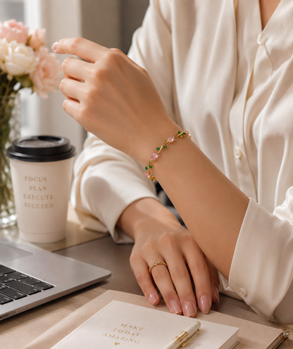Blush garden tulip bracelet