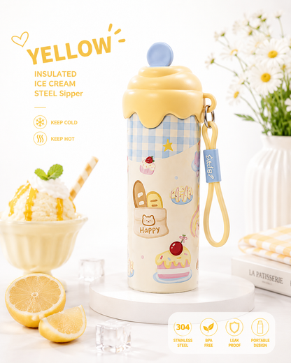 Kawaii Pinteresty Pastel Ice Cream Stainless Steel Bottle