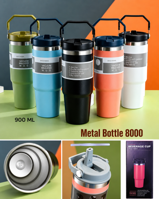 900ml Stainless Steel Insulated Tumbler with Handle – Hot & Cold Travel Mug
